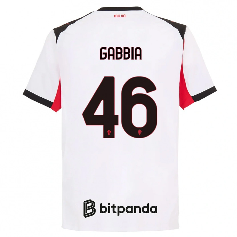 Danxen Herren Matteo Gabbia #46 Weiß Schwarz Auswärtstrikot Trikot 2025/26 T-Shirt Österreich