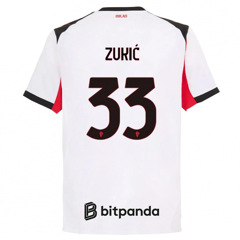 Danxen Herren Damir Zukić #33 Weiß Schwarz Auswärtstrikot Trikot 2025/26 T-Shirt Österreich
