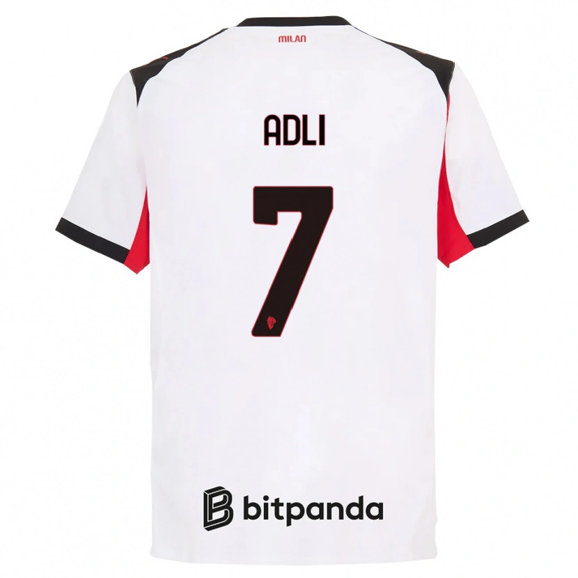 Danxen Herren Yacine Adli #7 Weiß Schwarz Auswärtstrikot Trikot 2025/26 T-Shirt Österreich