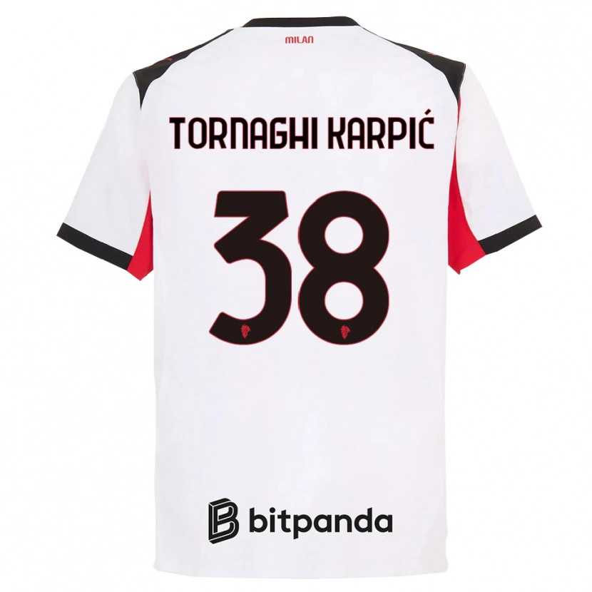 Danxen Herren Lavinia Tornaghi Karpić #38 Weiß Schwarz Auswärtstrikot Trikot 2025/26 T-Shirt Österreich