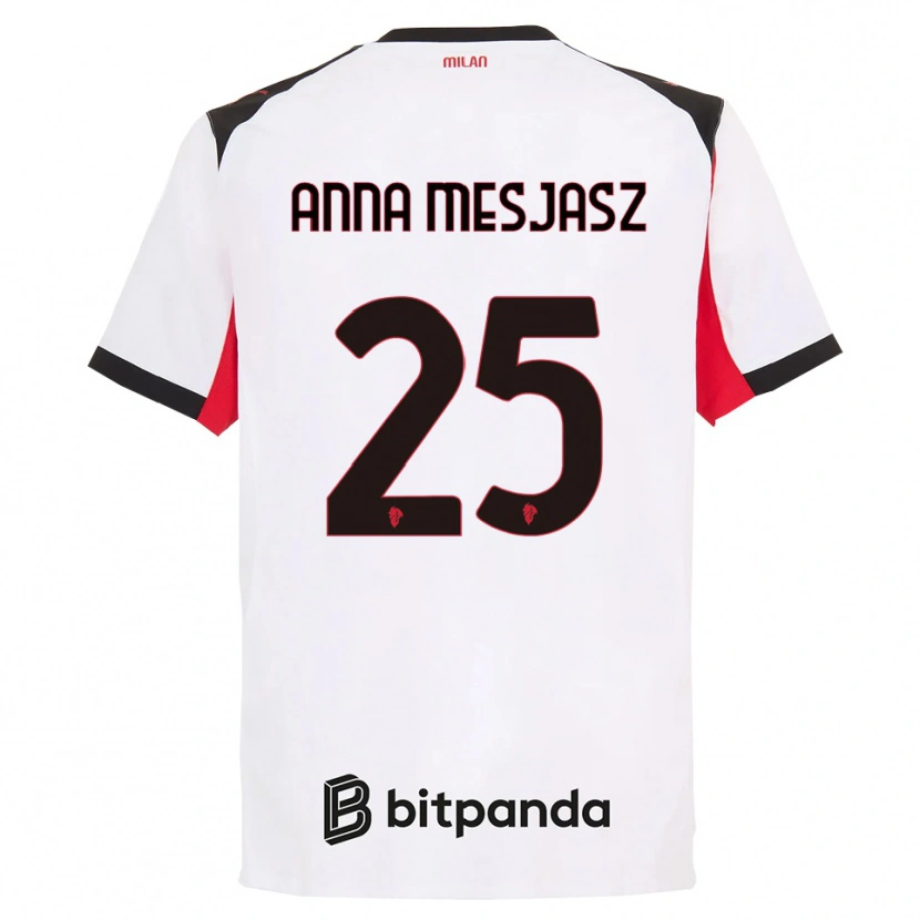 Danxen Herren Małgorzata Anna Mesjasz #25 Weiß Schwarz Auswärtstrikot Trikot 2025/26 T-Shirt Österreich