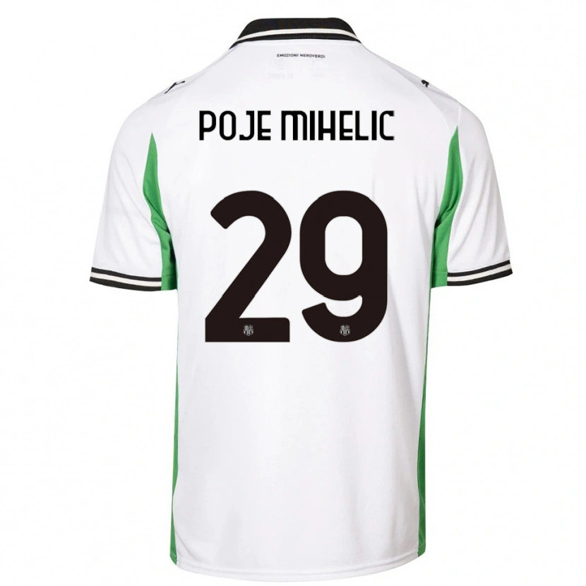 Danxen Herren Naja Poje Mihelič #29 Weiß Grün Schwarz Auswärtstrikot Trikot 2025/26 T-Shirt Österreich