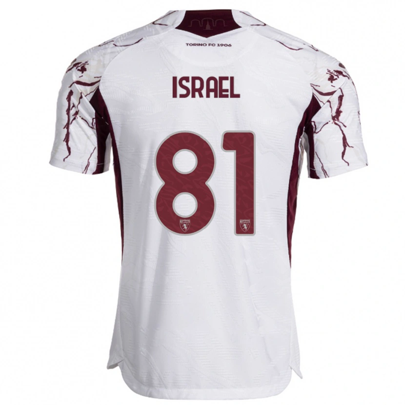 Danxen Herren Franco Israel #81 Weiß Burgunderrot Auswärtstrikot Trikot 2025/26 T-Shirt Österreich