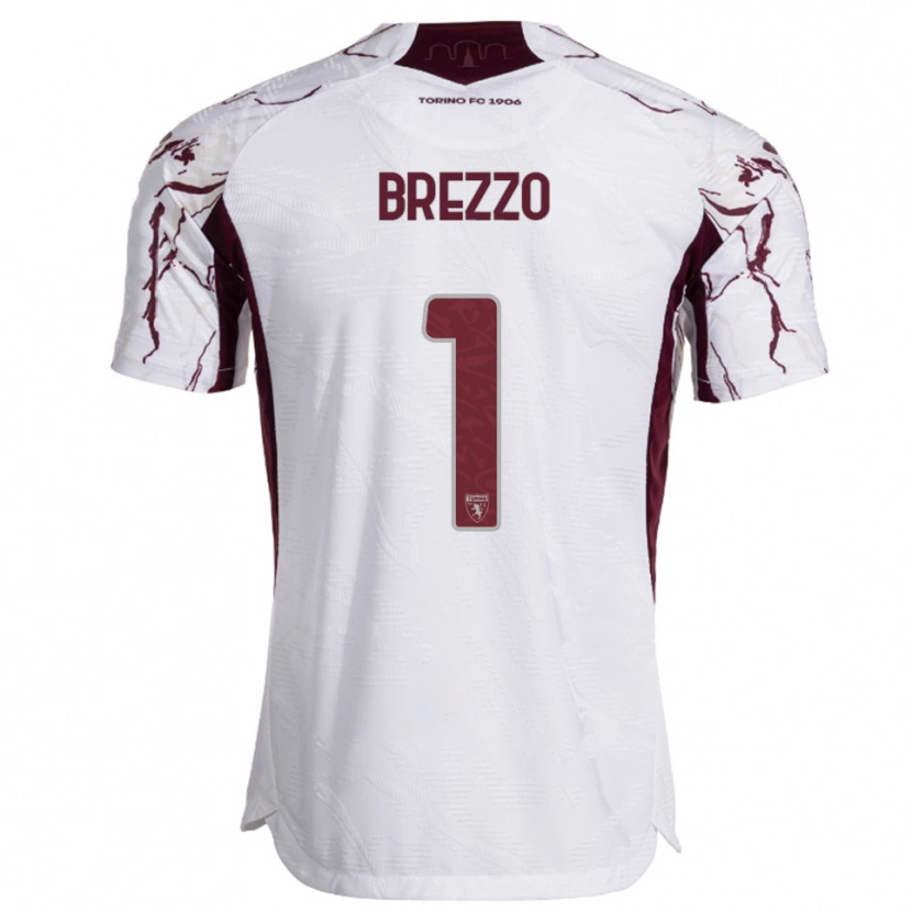 Danxen Herren Matteo Brezzo #1 Weiß Burgunderrot Auswärtstrikot Trikot 2025/26 T-Shirt Österreich