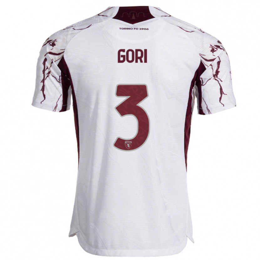 Danxen Herren Gabriele Gori #3 Weiß Burgunderrot Auswärtstrikot Trikot 2025/26 T-Shirt Österreich