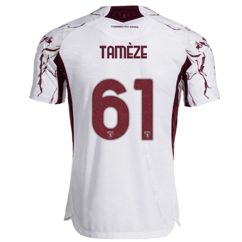 Danxen Herren Adrien Tamèze #61 Weiß Burgunderrot Auswärtstrikot Trikot 2025/26 T-Shirt Österreich