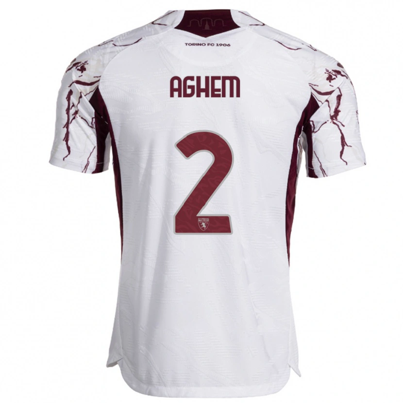 Danxen Herren Brigitta Aghem #2 Weiß Burgunderrot Auswärtstrikot Trikot 2025/26 T-Shirt Österreich