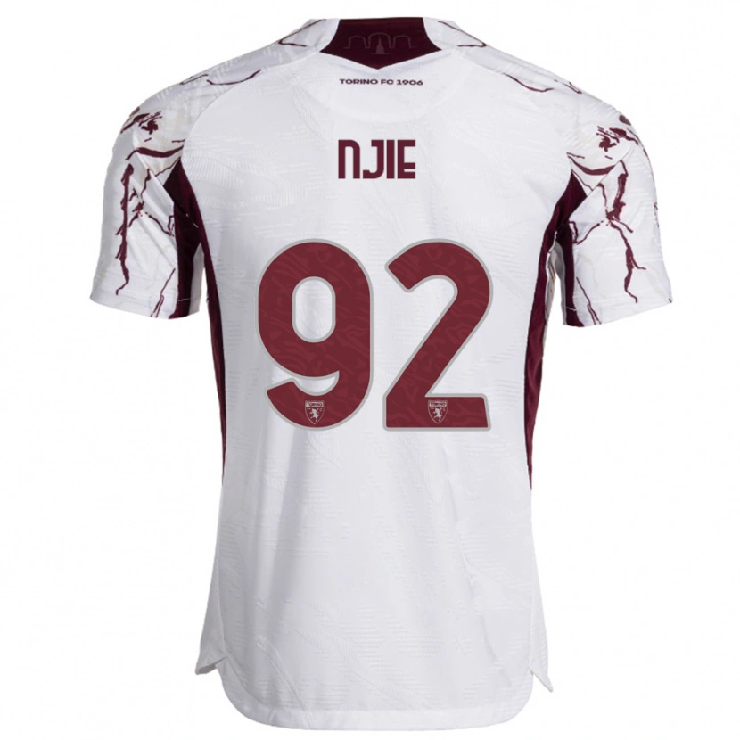 Danxen Herren Alieu Njie #92 Weiß Burgunderrot Auswärtstrikot Trikot 2025/26 T-Shirt Österreich