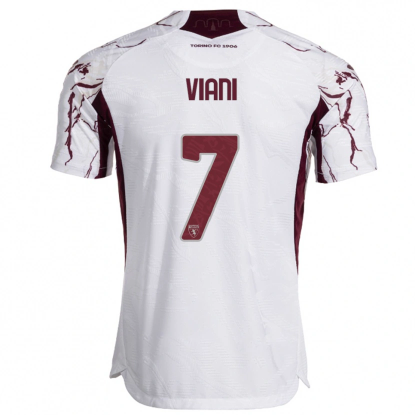 Danxen Herren Pietro Viani #7 Weiß Burgunderrot Auswärtstrikot Trikot 2025/26 T-Shirt Österreich