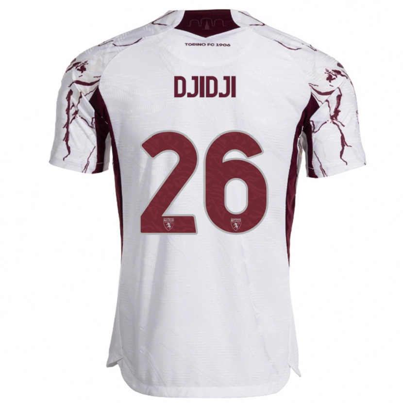 Danxen Herren Koffi Djidji #26 Weiß Burgunderrot Auswärtstrikot Trikot 2025/26 T-Shirt Österreich