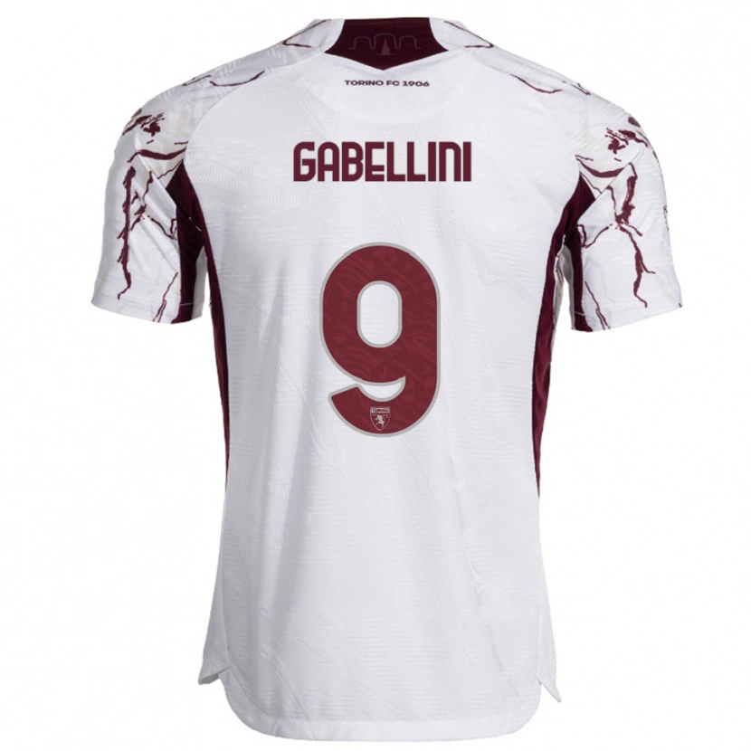 Danxen Herren Tommaso Gabellini #9 Weiß Burgunderrot Auswärtstrikot Trikot 2025/26 T-Shirt Österreich