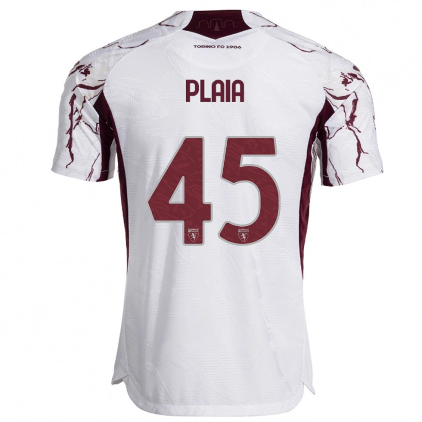 Danxen Herren Francesco Plaia #45 Weiß Burgunderrot Auswärtstrikot Trikot 2025/26 T-Shirt Österreich