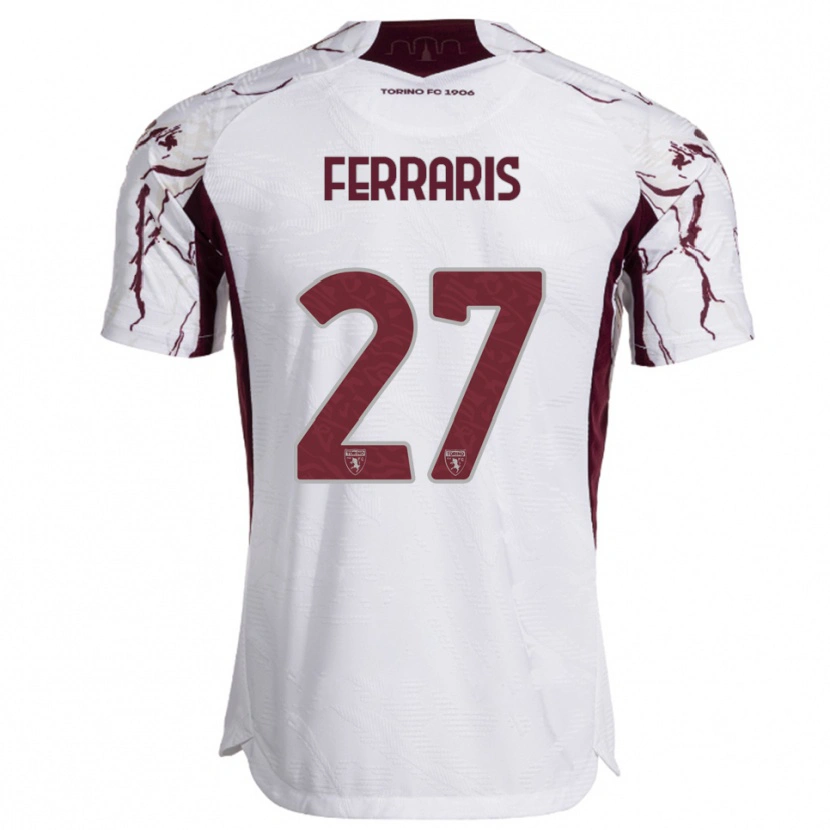Danxen Herren Lorenzo Ferraris #27 Weiß Burgunderrot Auswärtstrikot Trikot 2025/26 T-Shirt Österreich