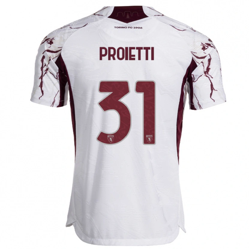 Danxen Herren Riccardo Proietti #31 Weiß Burgunderrot Auswärtstrikot Trikot 2025/26 T-Shirt Österreich