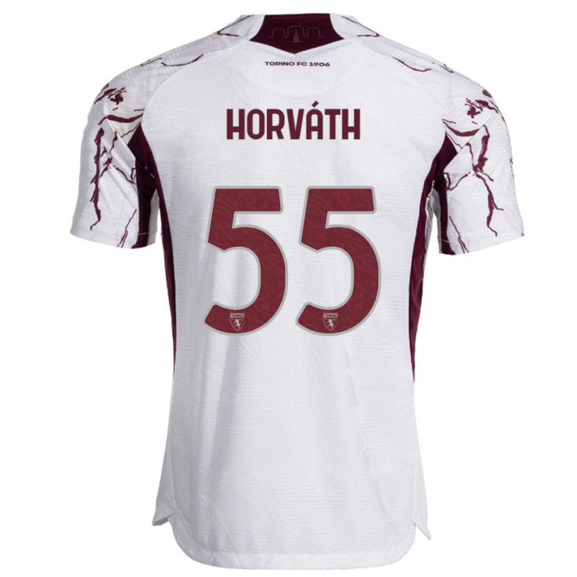 Danxen Herren Krisztofer Horváth #55 Weiß Burgunderrot Auswärtstrikot Trikot 2025/26 T-Shirt Österreich