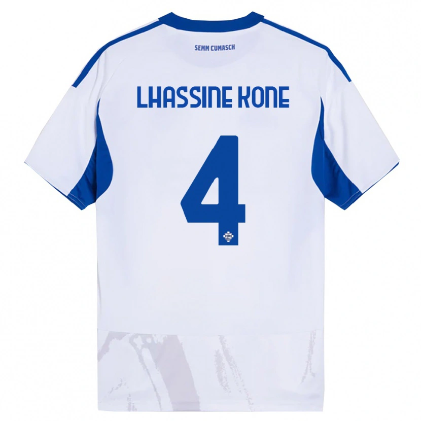 Danxen Herren Ben Lhassine Kone #4 Weiß Blau Auswärtstrikot Trikot 2025/26 T-Shirt Österreich