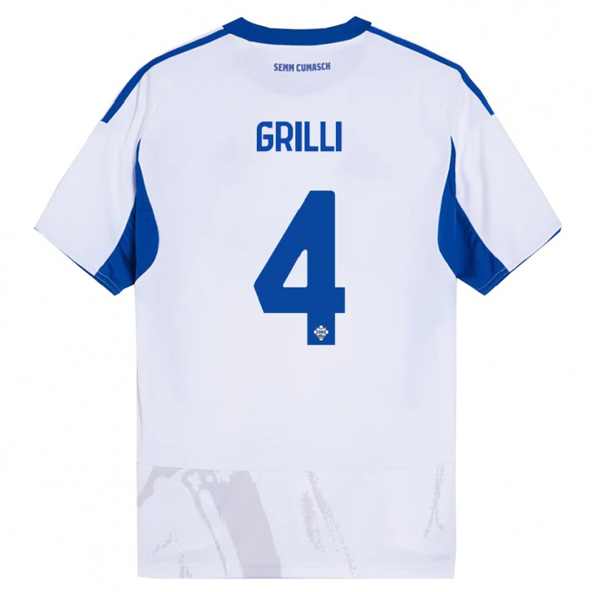Danxen Herren Federico Grilli #4 Weiß Blau Auswärtstrikot Trikot 2025/26 T-Shirt Österreich