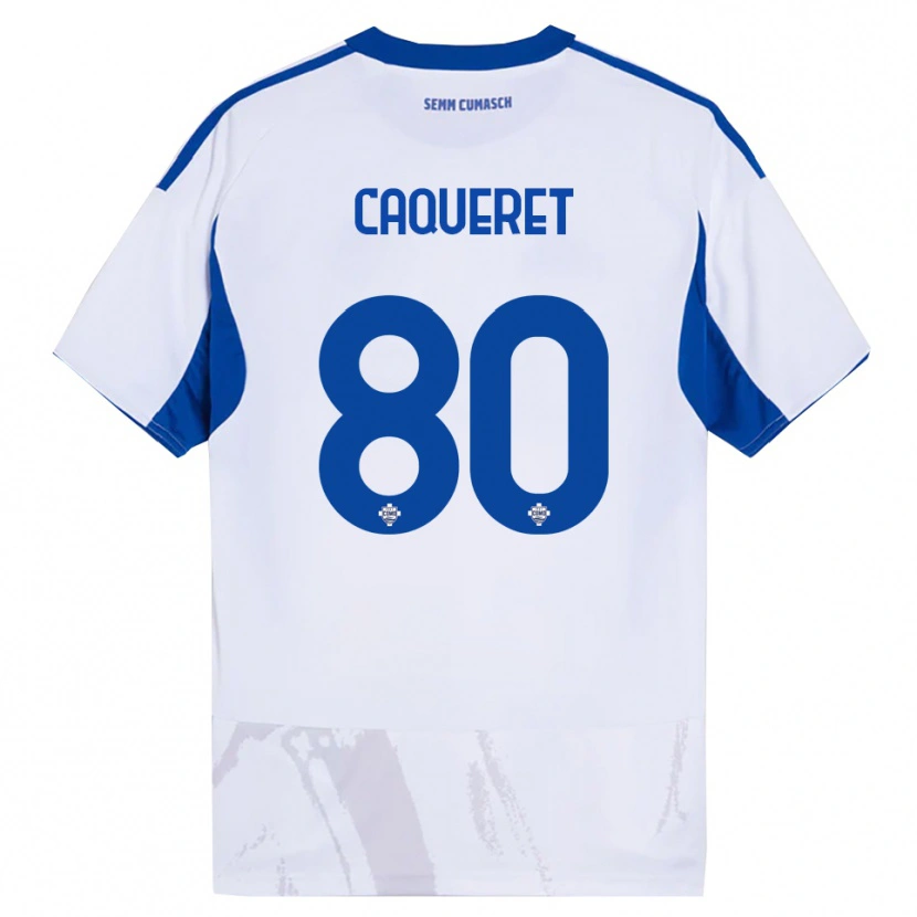 Danxen Herren Maxence Caqueret #80 Weiß Blau Auswärtstrikot Trikot 2025/26 T-Shirt Österreich