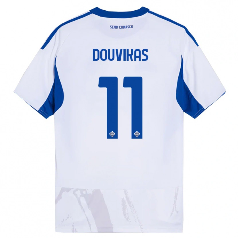 Danxen Herren Anastasios Douvikas #11 Weiß Blau Auswärtstrikot Trikot 2025/26 T-Shirt Österreich