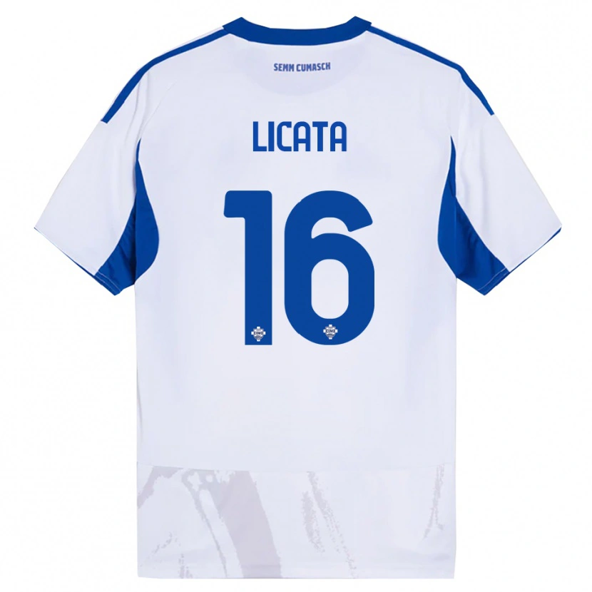 Danxen Herren Alessandro Licata #16 Weiß Blau Auswärtstrikot Trikot 2025/26 T-Shirt Österreich