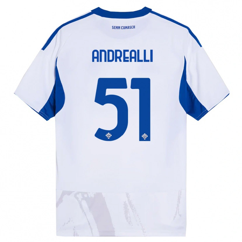 Danxen Herren Francesco Andrealli #51 Weiß Blau Auswärtstrikot Trikot 2025/26 T-Shirt Österreich