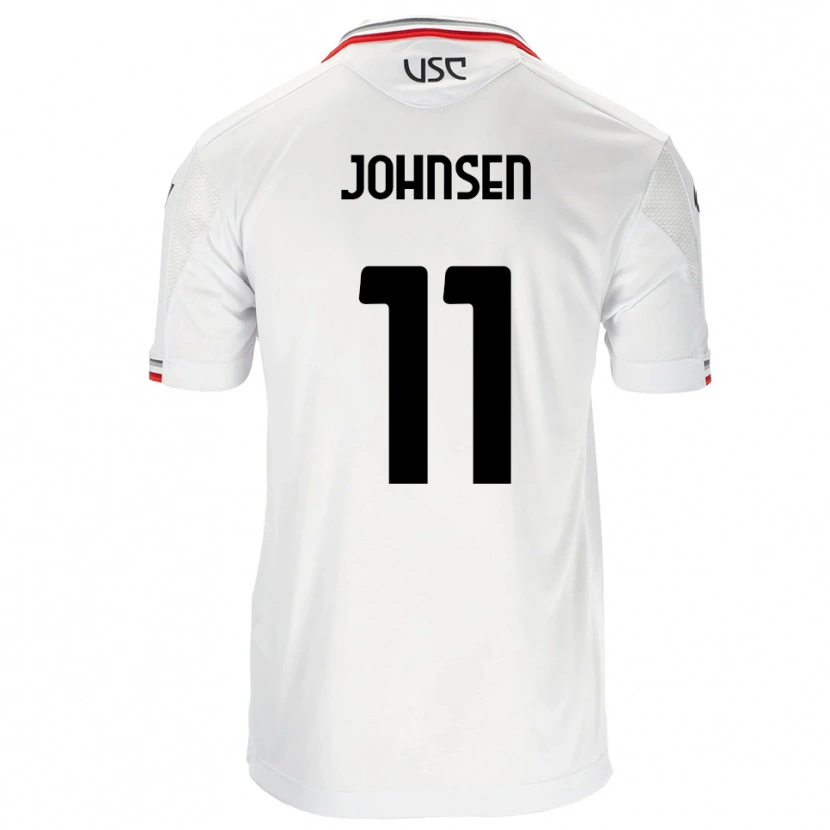 Danxen Herren Dennis Johnsen #11 Weiß Rot Auswärtstrikot Trikot 2025/26 T-Shirt Österreich