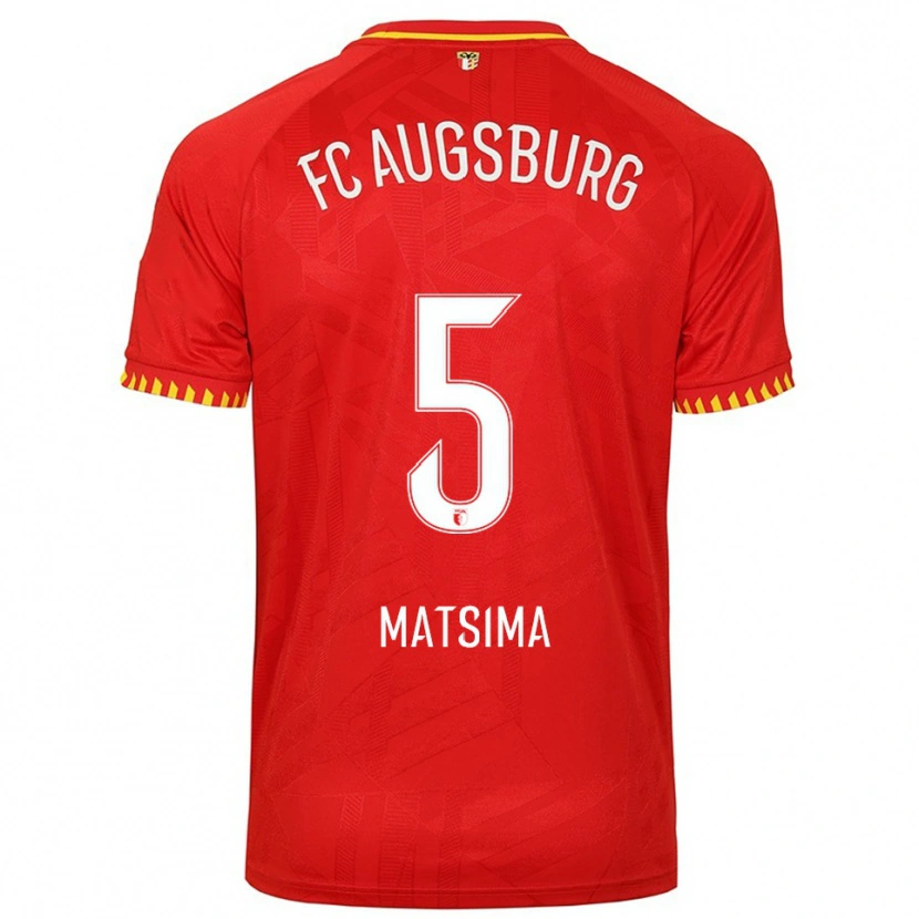 Danxen Herren Chrislain Matsima #5 Rot Gelb Auswärtstrikot Trikot 2025/26 T-Shirt Österreich