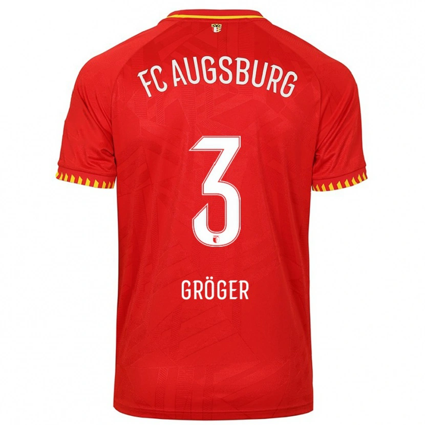 Danxen Herren Elias Gröger #3 Rot Gelb Auswärtstrikot Trikot 2025/26 T-Shirt Österreich