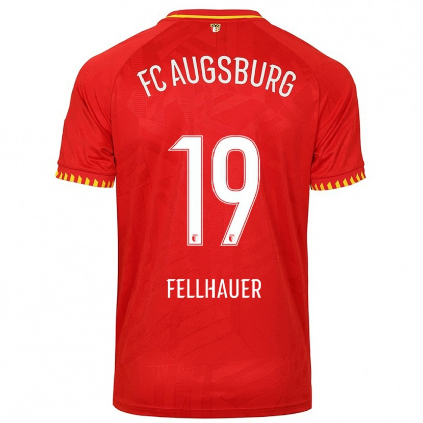 Danxen Herren Robin Fellhauer #19 Rot Gelb Auswärtstrikot Trikot 2025/26 T-Shirt Österreich