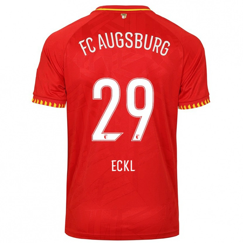 Danxen Herren Florian Eckl #29 Rot Gelb Auswärtstrikot Trikot 2025/26 T-Shirt Österreich