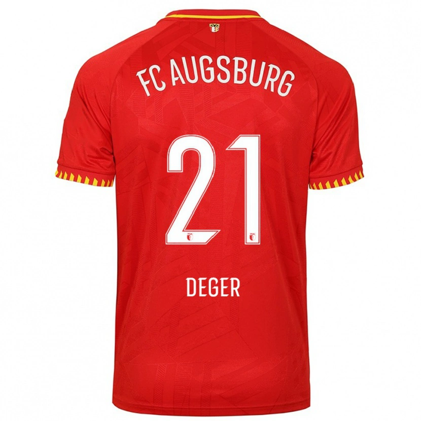 Danxen Herren David Deger #21 Rot Gelb Auswärtstrikot Trikot 2025/26 T-Shirt Österreich