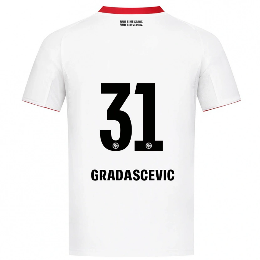 Danxen Herren Meris Gradascevic #31 Weiß Rot Auswärtstrikot Trikot 2025/26 T-Shirt Österreich