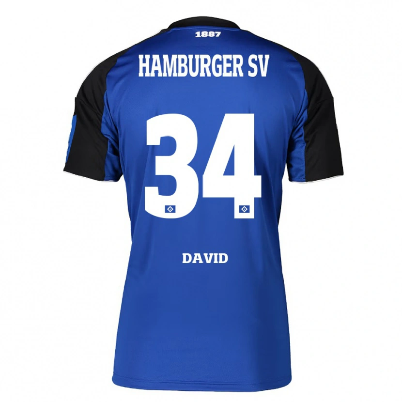 Danxen Herren Jonas David #34 Blau Schwarz Auswärtstrikot Trikot 2025/26 T-Shirt Österreich