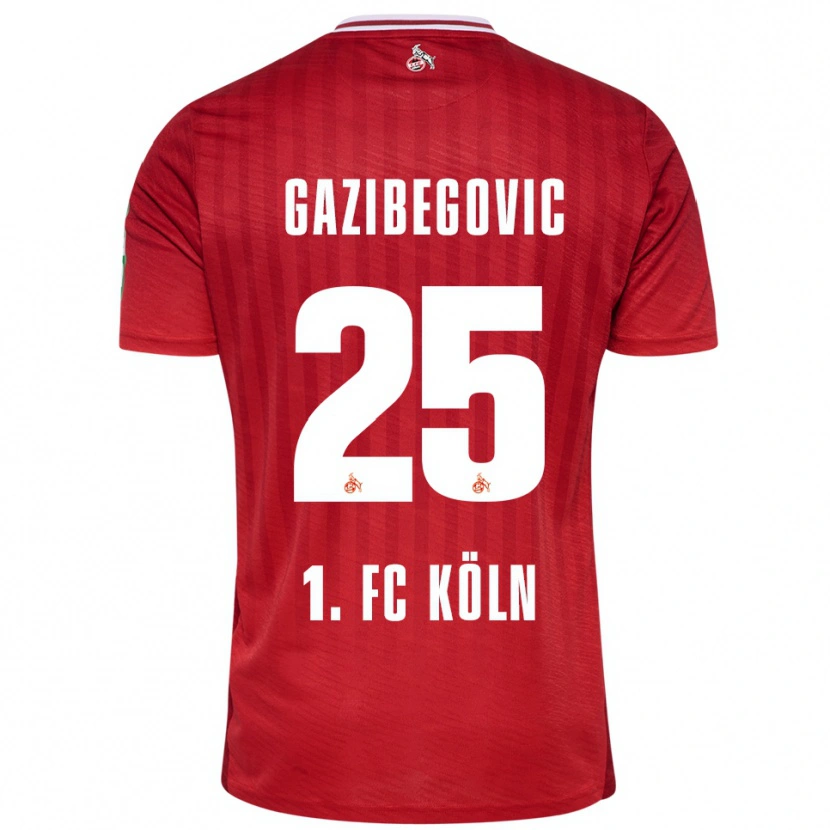 Danxen Herren Jusuf Gazibegovic #25 Rot Weiß Auswärtstrikot Trikot 2025/26 T-Shirt Österreich