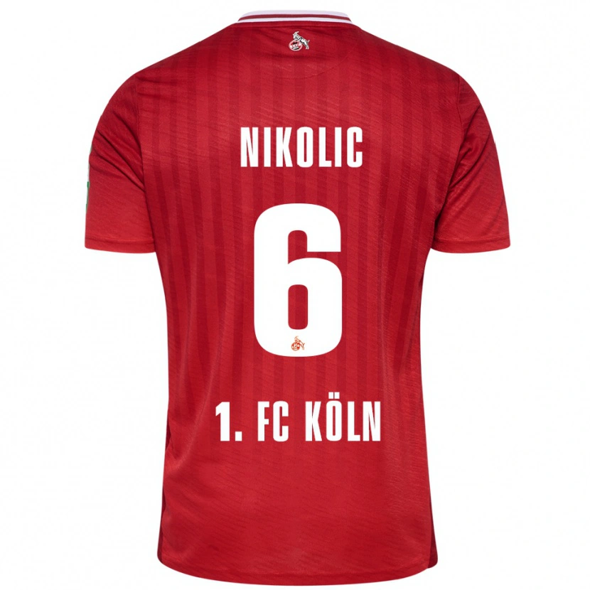 Danxen Herren Milan Nikolic #6 Rot Weiß Auswärtstrikot Trikot 2025/26 T-Shirt Österreich
