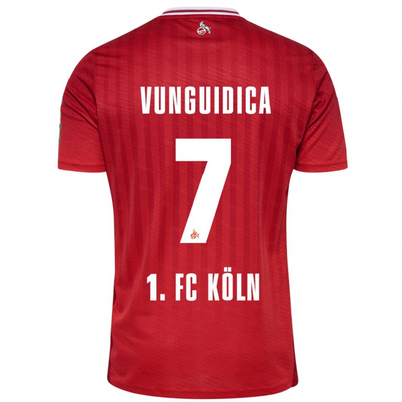 Danxen Herren Exaouse Vunguidica #7 Rot Weiß Auswärtstrikot Trikot 2025/26 T-Shirt Österreich