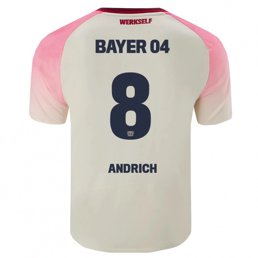 Danxen Herren Robert Andrich #8 Pink Cremeweiß Auswärtstrikot Trikot 2025/26 T-Shirt Österreich