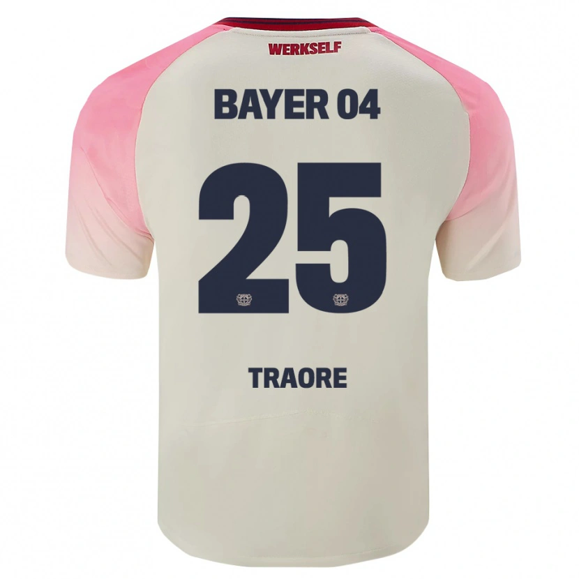 Danxen Herren Amael-Demba Traore #25 Pink Cremeweiß Auswärtstrikot Trikot 2025/26 T-Shirt Österreich