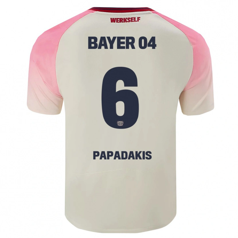 Danxen Herren Konstantinos Papadakis #6 Pink Cremeweiß Auswärtstrikot Trikot 2025/26 T-Shirt Österreich
