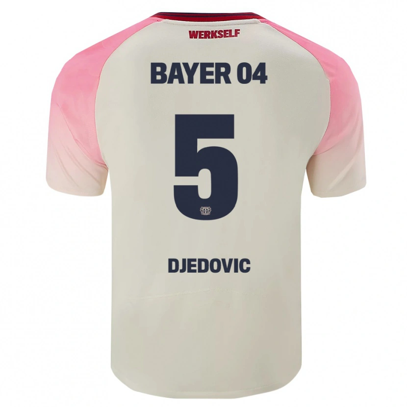 Danxen Herren Melis Djedovic #5 Pink Cremeweiß Auswärtstrikot Trikot 2025/26 T-Shirt Österreich