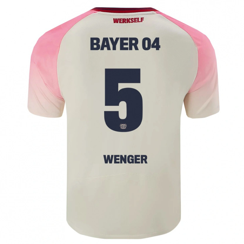 Danxen Herren Claudia Wenger #5 Pink Cremeweiß Auswärtstrikot Trikot 2025/26 T-Shirt Österreich