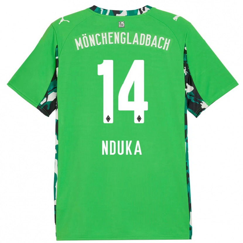 Danxen Herren Michael Nduka #14 Grün Schwarz Auswärtstrikot Trikot 2025/26 T-Shirt Österreich