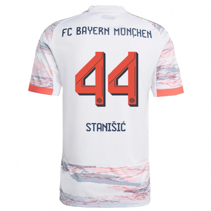 Danxen Herren Josip Stanisic #44 Weiß Grau Auswärtstrikot Trikot 2025/26 T-Shirt Österreich