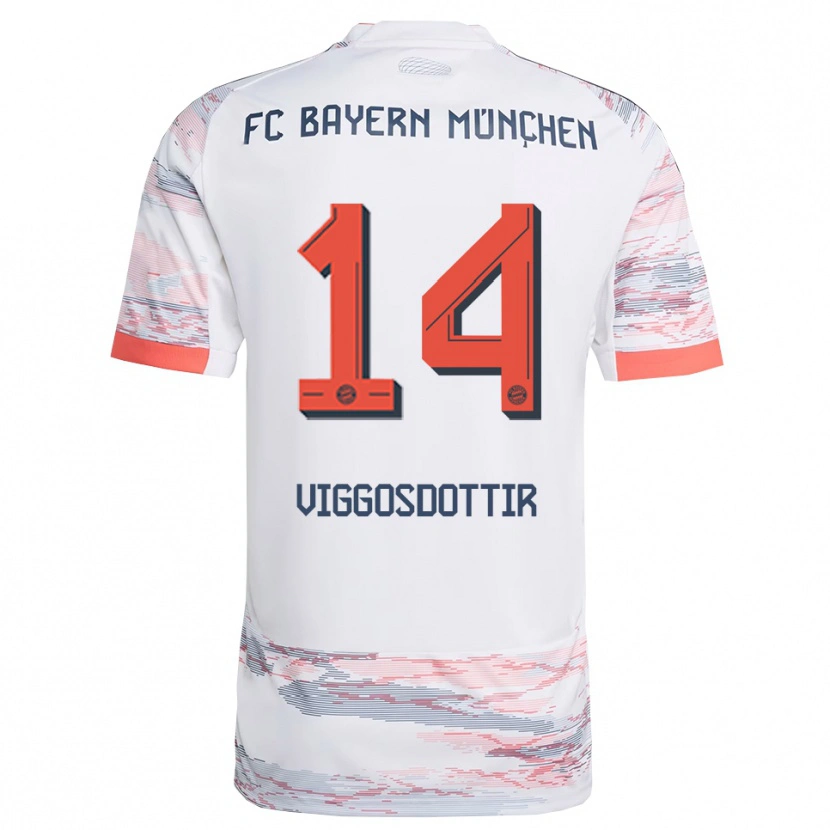 Danxen Herren Glodis Perla Viggosdottir #14 Weiß Grau Auswärtstrikot Trikot 2025/26 T-Shirt Österreich