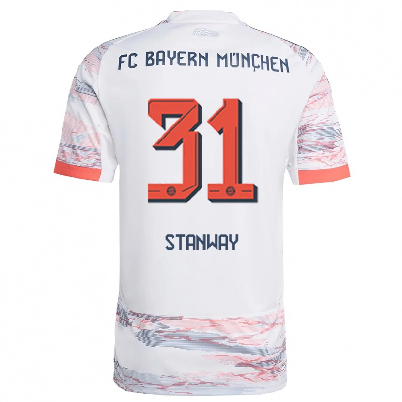 Danxen Herren Georgia Stanway #31 Weiß Grau Auswärtstrikot Trikot 2025/26 T-Shirt Österreich
