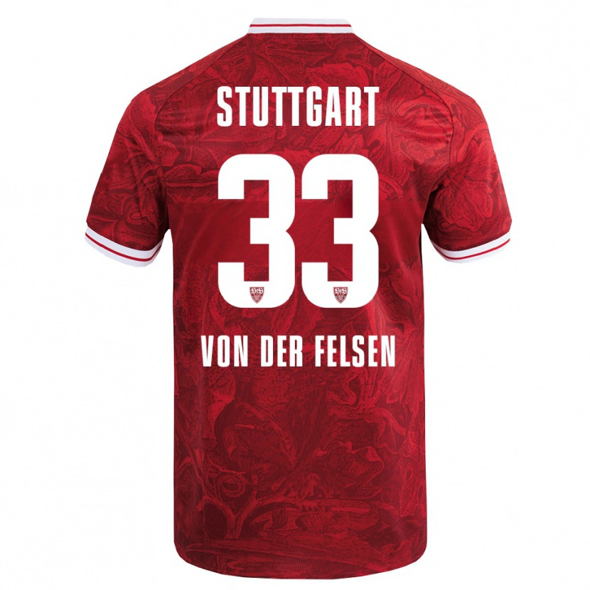 Danxen Herren Jerik Von Der Felsen #33 Rot Schwarz Auswärtstrikot Trikot 2025/26 T-Shirt Österreich