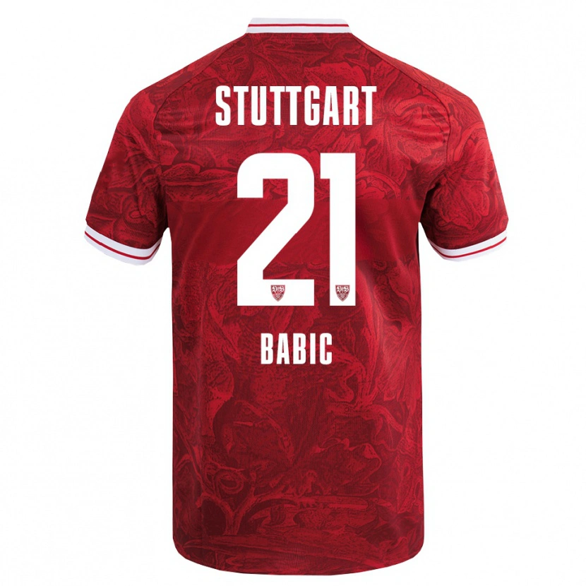 Danxen Herren Emma Babic #21 Rot Schwarz Auswärtstrikot Trikot 2025/26 T-Shirt Österreich