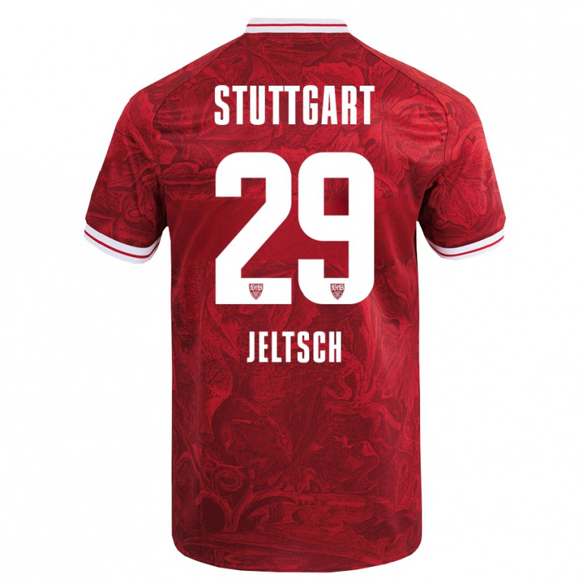 Danxen Herren Finn Jeltsch #29 Rot Schwarz Auswärtstrikot Trikot 2025/26 T-Shirt Österreich