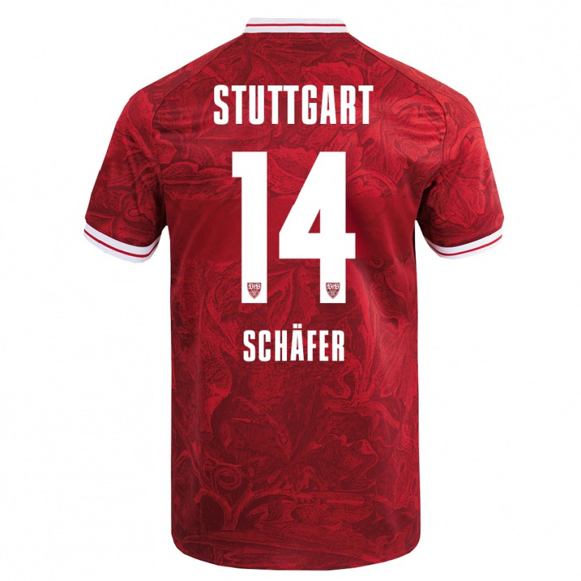 Danxen Herren Katharina Schäfer #14 Rot Schwarz Auswärtstrikot Trikot 2025/26 T-Shirt Österreich
