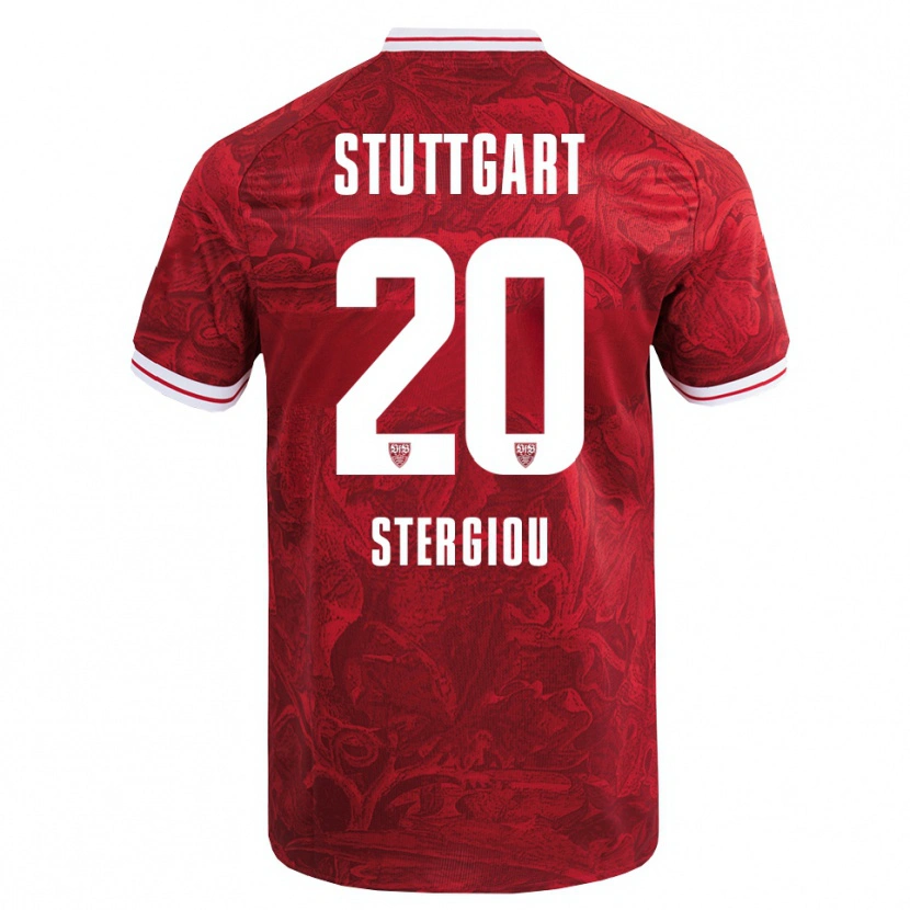 Danxen Herren Leonidas Stergiou #20 Rot Schwarz Auswärtstrikot Trikot 2025/26 T-Shirt Österreich